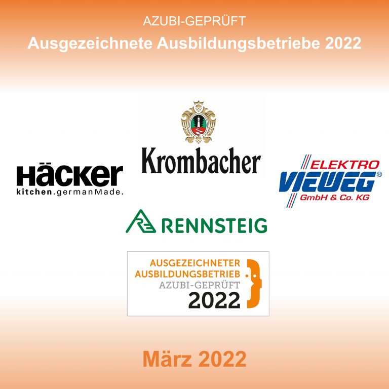 Ausgezeichnete Ausbildungsbetriebe im März 2022